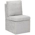 Chaise de salle à manger capitonnée en chenille Stansberry avec rangement sous l'assise et roulettes
