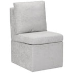 Chaise de salle à manger capitonnée en chenille Stansberry avec rangement sous l'assise et roulettes