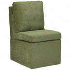 Chaise de salle à manger capitonnée en chenille Stansberry avec rangement sous l'assise et roulettes