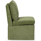 Chaise de salle à manger capitonnée en chenille Stansberry avec rangement sous l'assise et roulettes