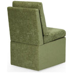 Chaise de salle à manger capitonnée en chenille Stansberry avec rangement sous l'assise et roulettes