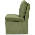 Chaise de salle à manger capitonnée en chenille Stansberry avec rangement sous l'assise et roulettes