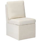 Chaise de salle à manger capitonnée en chenille Stansberry avec rangement sous l'assise et roulettes