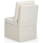 Chaise de salle à manger capitonnée en chenille Stansberry avec rangement sous l'assise et roulettes