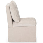 Chaise de salle à manger capitonnée en chenille Stansberry avec rangement sous l'assise et roulettes
