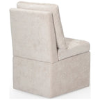 Chaise de salle à manger capitonnée en chenille Stansberry avec rangement sous l'assise et roulettes