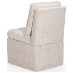 Chaise de salle à manger capitonnée en chenille Stansberry avec rangement sous l'assise et roulettes