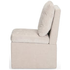 Chaise de salle à manger capitonnée en chenille Stansberry avec rangement sous l'assise et roulettes
