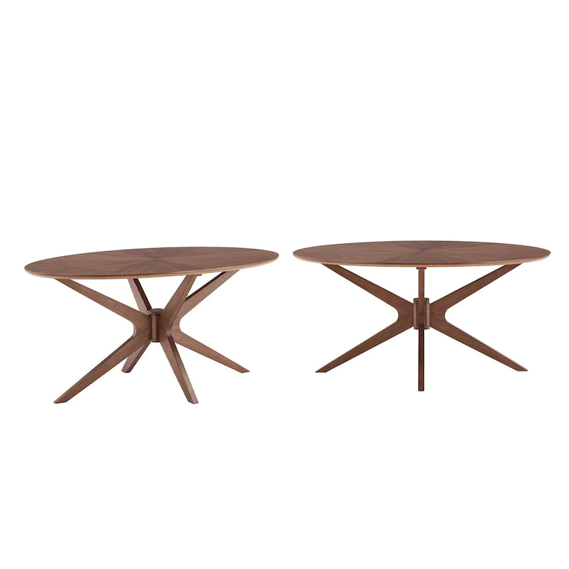 Table à manger ovale Vilnius en noyer