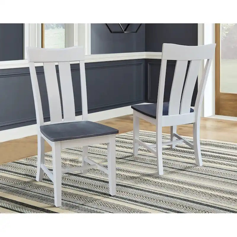 Chaise de salle à manger Ava en bois massif - Lot de deux