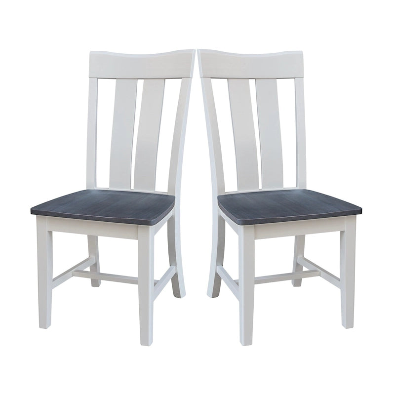 Chaise de salle à manger Ava en bois massif - Lot de deux