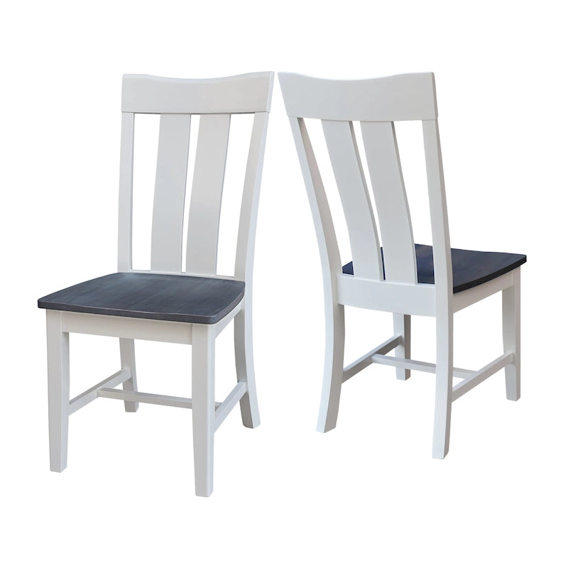 Chaise de salle à manger Ava en bois massif - Lot de deux