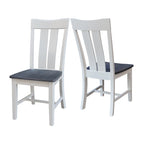 Chaise de salle à manger Ava en bois massif - Lot de deux