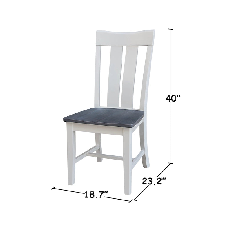 Chaise de salle à manger Ava en bois massif - Lot de deux