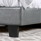 Lit plateforme rembourré California King, pieds coniques