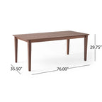 Table de salle à manger rectangulaire 8 places style ferme – Fini noyer/gris/noir
