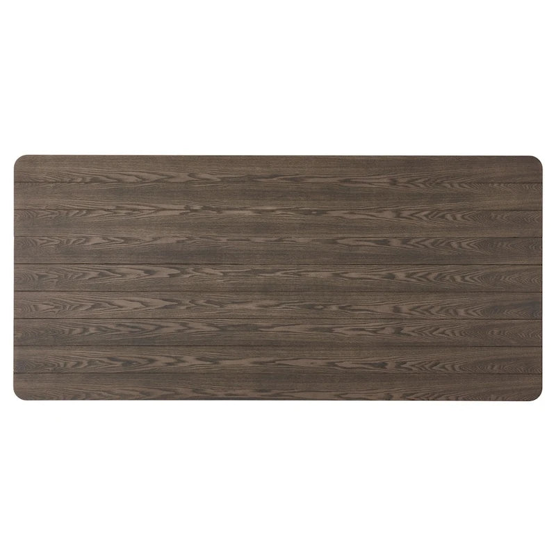 Table de salle à manger rectangulaire 8 places style ferme – Fini noyer/gris/noir