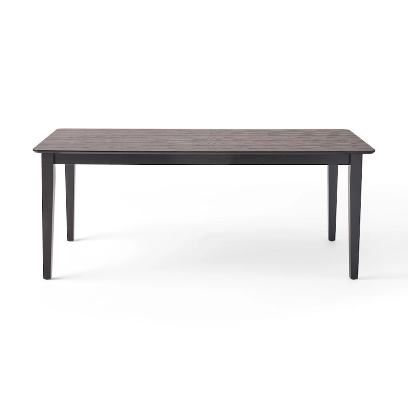 Table de salle à manger rectangulaire 8 places style ferme – Fini noyer/gris/noir
