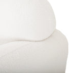 Causeuse rembourrée 2 places – Velours gris foncé / Bouclé blanc / Velours curcuma