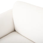 Causeuse rembourrée 2 places – Velours gris foncé / Bouclé blanc / Velours curcuma