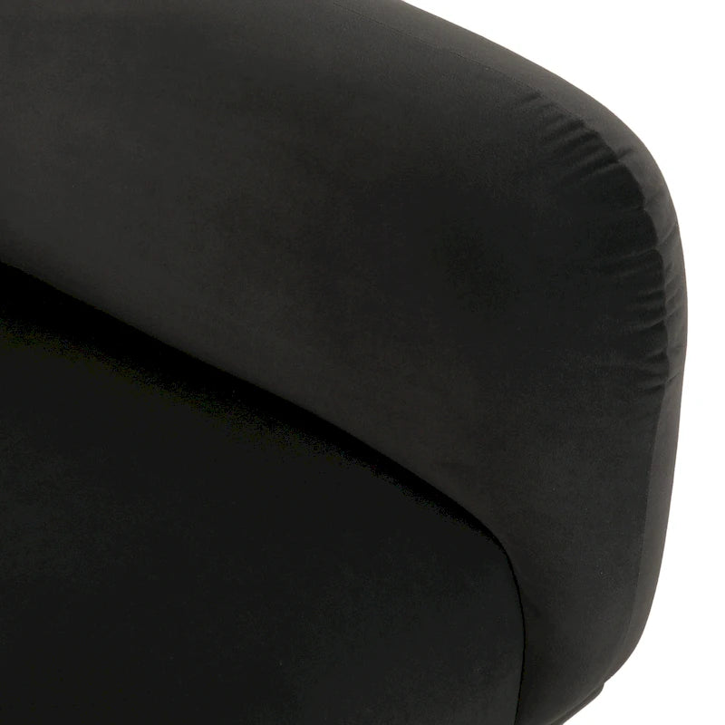 Causeuse rembourrée 2 places – Velours gris foncé / Bouclé blanc / Velours curcuma