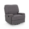 Fauteuil inclinable pivotant 1 place en tweed avec patins – Gris anthracite / Bleu marine
