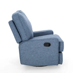 Fauteuil inclinable pivotant 1 place en tweed avec patins – Gris anthracite / Bleu marine