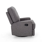 Fauteuil inclinable pivotant 1 place en tweed avec patins – Gris anthracite / Bleu marine
