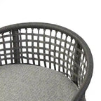 Tabouret de comptoir à dossier en corde tressée 1 place, hauteur d'assise 63,5 cm – Naturel / Gris foncé