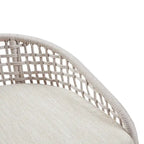 Tabouret de comptoir à dossier en corde tressée 1 place, hauteur d'assise 63,5 cm – Naturel / Gris foncé