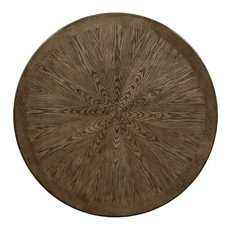 Table à manger ronde sur pied en chêne clair, 137 cm, 4 à 6 places