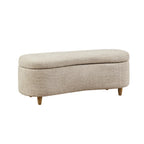 Banc de rangement capitonné en tissu bouclé avec couvercle – Vert / Crème / Chocolat / Taupe