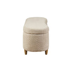Banc de rangement capitonné en tissu bouclé avec couvercle – Vert / Crème / Chocolat / Taupe
