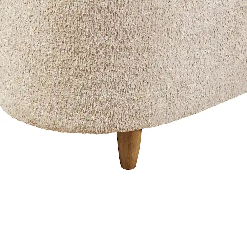 Banc de rangement capitonné en tissu bouclé avec couvercle – Vert / Crème / Chocolat / Taupe