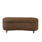 Banc de rangement capitonné en tissu bouclé avec couvercle – Vert / Crème / Chocolat / Taupe