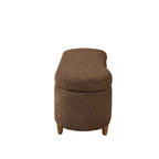 Banc de rangement capitonné en tissu bouclé avec couvercle – Vert / Crème / Chocolat / Taupe