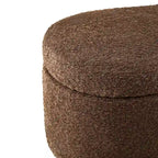 Banc de rangement capitonné en tissu bouclé avec couvercle – Vert / Crème / Chocolat / Taupe