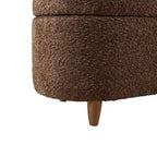 Banc de rangement capitonné en tissu bouclé avec couvercle – Vert / Crème / Chocolat / Taupe