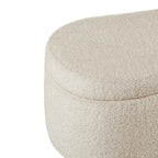 Banc de rangement capitonné en tissu bouclé avec couvercle – Vert / Crème / Chocolat / Taupe