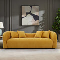 Canapé bouclé Hanar Mid Century Modern de luxe à dossier incurvé et ajusté