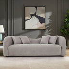 Canapé bouclé Hanar Mid Century Modern de luxe à dossier incurvé et ajusté