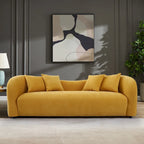 Canapé bouclé Hanar Mid Century Modern de luxe à dossier incurvé et ajusté