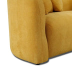 Canapé bouclé Hanar Mid Century Modern de luxe à dossier incurvé et ajusté