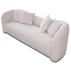 Canapé bouclé Hanar Mid Century Modern de luxe à dossier incurvé et ajusté