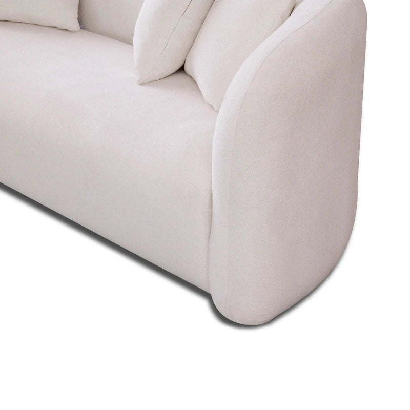 Canapé bouclé Hanar Mid Century Modern de luxe à dossier incurvé et ajusté