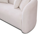 Canapé bouclé Hanar Mid Century Modern de luxe à dossier incurvé et ajusté