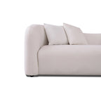 Canapé bouclé Hanar Mid Century Modern de luxe à dossier incurvé et ajusté