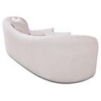Canapé bouclé Hanar Mid Century Modern de luxe à dossier incurvé et ajusté