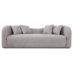 Canapé bouclé Hanar Mid Century Modern de luxe à dossier incurvé et ajusté