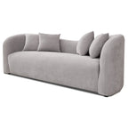 Canapé bouclé Hanar Mid Century Modern de luxe à dossier incurvé et ajusté